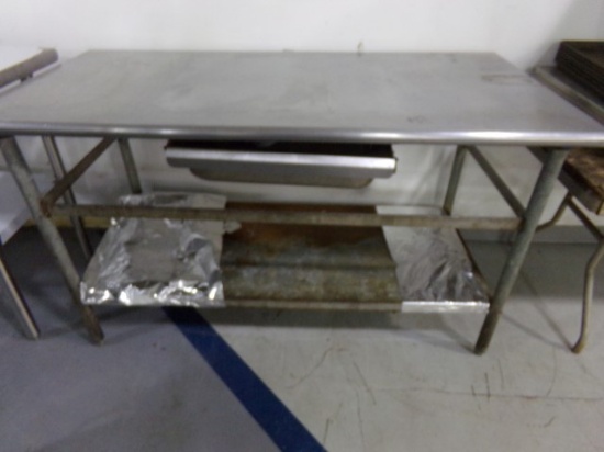 60X30 S.S. TABLE WITH SINGLE DRAWER