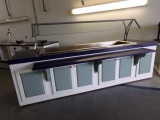 SEAFOOD OR SALAD BAR WITH SNEEZE GUARD ON CASTERS WITH DRAIN 118 X 46 X 57