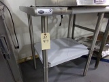 NEW 24 X 30 SAUBER STAINLESS STEEL TABLE WITH SHELF