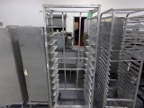 ALUMINUM FULL SIZE SIDE LOAD SHEET TRAY RACK ON CASTERS 13 TRAYS