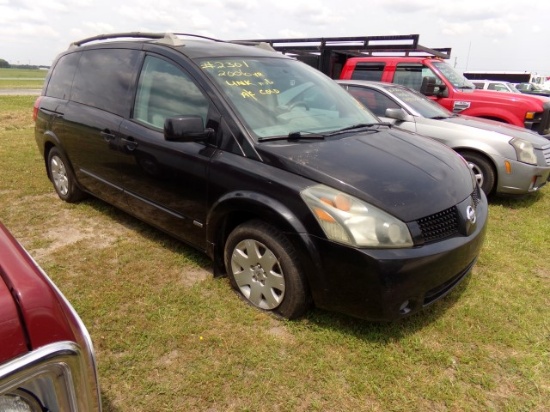 #2301 2006 NISSAN QUEST UNKNOWN MILEAGE POWER PKG SUNROOF CRUISE 3RD ROW SE