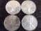 4 SILVER EAGLES $1 1O435 FINE SILVER:(3)2008- (1)1987