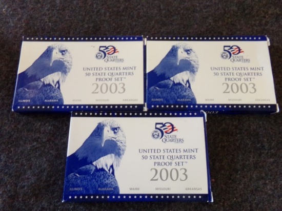 3 UNITED STATES MINT 50 STATES MINT 50 STATE QUARTERS PROOF SET 2003