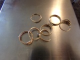 7 14K YELLOW GOLD RINGS NO STONES 7.6 DWT