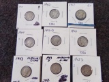 MERCURY DIMES:(2)1917 1942 (3)1943 (2)1944 1949