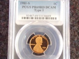 1981-S 1C PCGS PR69RD DCAM TYPE 1