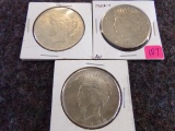 1925 3 PEACE DOLLARS