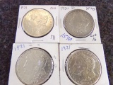 1921 4 MORGAN DOLLARS