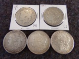 1897 5 MORGAN DOLLARS