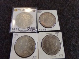 1887 4 MORGAN DOLLARS