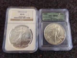 2 1988 SILVER EAGLE $1 1O435 SILVER MS69 NGC AND ICG