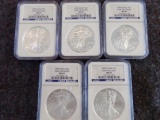 (5)2009 SILVER EAGLE $1 1O435 SILVER EARLY RELEASE MS69 NGC