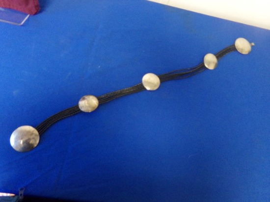 BELT WITH 5 STERLING SPHERES &STERLING BUCKLE (7.25 Toz)