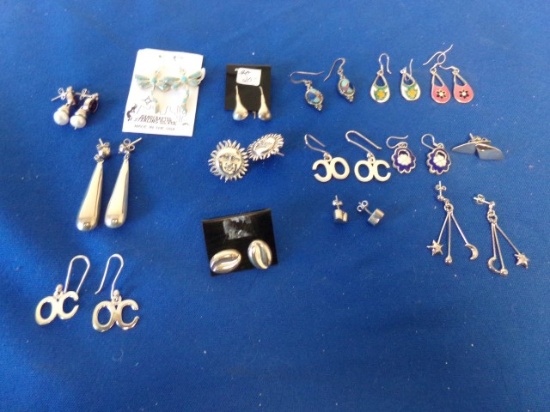 15 PR EARRINGS- 1 NECKLACE & 2 PENDANTS