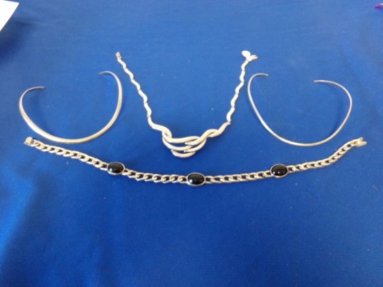 4 STERLING NECKLACES( 6.30 Toz)