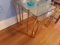 3 BRASS GLASS TOP NESTING TABLES