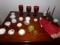 LOT OF VICTORIAN ITEMS TO INCLUDE LIMOGE SALT AND BOHEMIAN GLASS
