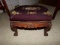 EARLY 20TH CENTURY CARVED NEEDLE POINT FOOT STOOL