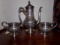 STERLING SILVER HIGHLY DECORATED REPOUSSE 3 PC TEA SERVICE COFFEE POT 14.15 T OZ CREAM PITC