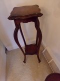 CARVED LEG WALNUT PLANT STAND