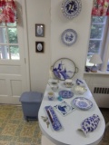 LOT OF DELFT ITEMS INCLUDING ITEMS ON WALL