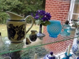 3RD SHELF BLUE AND WHITE HOBNAIL