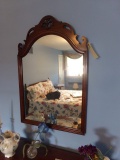WALNUT CHIPPENDALE STYLE WALL MIRROR
