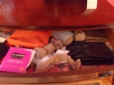 CONTENTS OF ALL 5 DRAWERS LADIES GLOVES PURSES BELTS SHOES