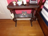 WALNUT STAND WITH BOOK SHELF