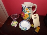 CONTENTS ON STAND ITALIAN POTTERY BONE CHINA