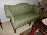 VICTORIAN ROLLED ARM CAMEL BACK SOFA