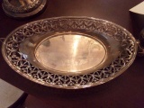 STERLING RETICULATED OVAL BOWL 11