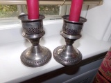 SMALL PAIR STERLING WEIGHT CANDLE HOLDERS