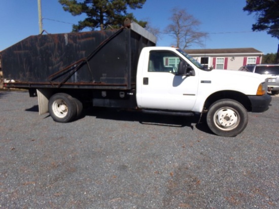 #1701 1999 FORD F550 DUMP 7.3 POWER STROKE 163616 MILES 5 SP MANUAL DUALLY