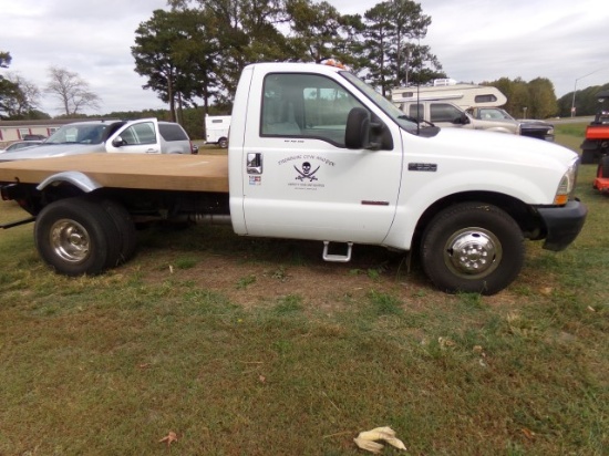 #7301 1999 FORD F350 FLATBED 7.3 DIESEL 138900 MILES RUBBER FLOOR VINYL SEA