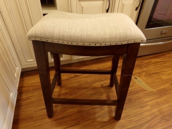 UPHOLSTERED BAR STOOL APPROXIMATELY 35 INCH TALL