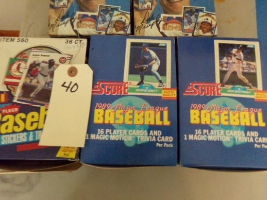 LARGE COLLECTION BOXES OF FLEER DONRUSS SCORE BASEBALL CARDS AND PUZZLES