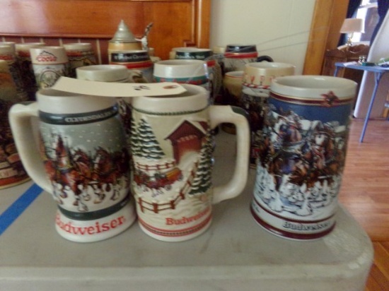 COLLECTION OF 15 BUDWEISER BEER STEINS