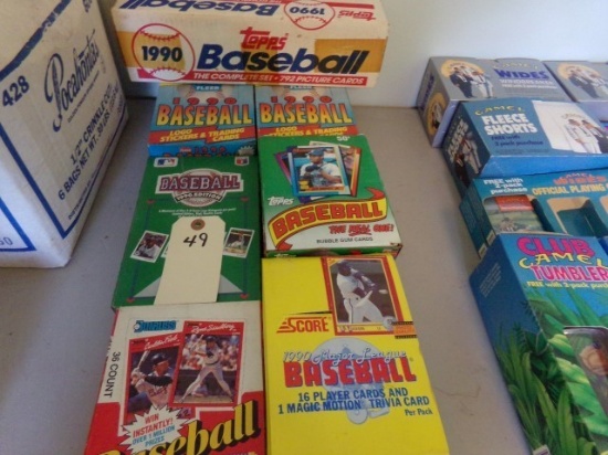 SEVEN BOXES OF UNOPENED BASEBALL CARDS SCORE TOPPS DONRUSS FLEER EARLY 1990