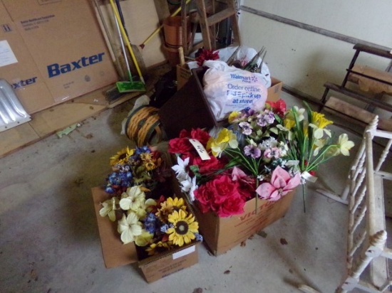 LARGE LOT SILK FLOWERS