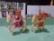 PAIR OF CELLULIOD WIND UP HORSES WITH COWBOYS AND LASSO MADE IN OCCUPIED JA