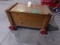 VINTAGE TOY CHEST ON VINTAGE WHEELS