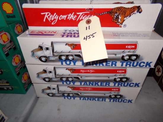 SIX NEW IN BOX EXXON TOY TANKER TRUCKS DUAL SOUND SWITCH FOR HORN AND BACK