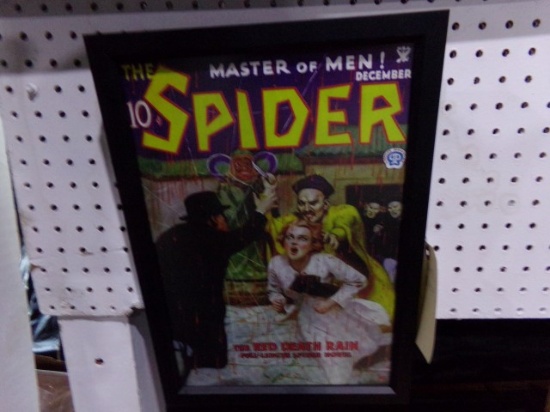 SPIDER MASTER OF MEN REPRODUCTION FRAMED POSTER APPROX 17 X 12