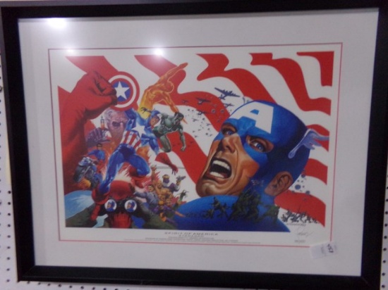 FRAMED UNDERGLASS POSTER SPIRIT OF AMERICA STERANKO SIGNED AND NUMBERED 553