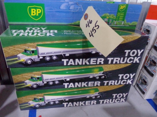 SIX NEW IN BOX BP TOY TANKER TRUCK DUAL SOUND SWITCH FOR HORN AND BACKUP RE