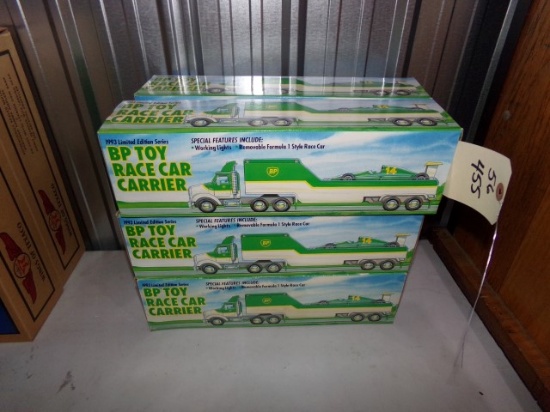SIX NEW IN BOX 1993 LIMITED EDITION SERIES BP TOY RACE CAR CARRIER