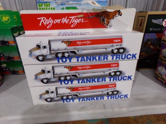 SIX NEW IN BOX EXXON TOY TANKER TRUCKS DUAL SOUND SWITCH FOR HORN AND BACK