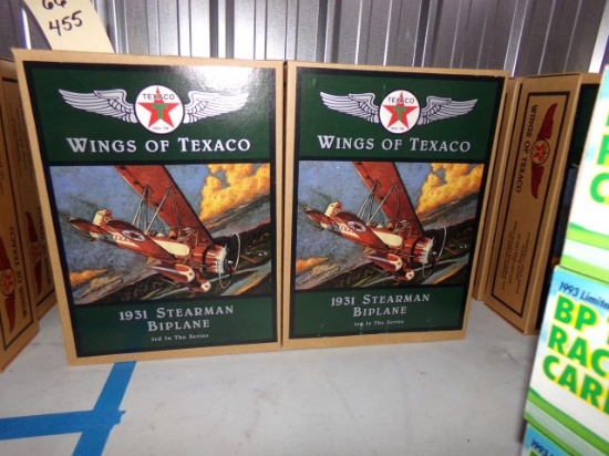 FOUR NEW IN BOX TEXACO WINGS OF TEXACO 1931 STEARMAN BIPLANE 3RD IN SERIES