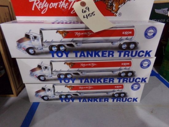 SIX NEW IN BOX EXXON TOY TANKER TRUCKS DUAL SOUND SWITCH FOR HORN AND BACK